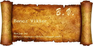 Bencz Viktor névjegykártya